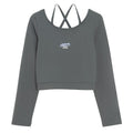 Cool Club, Komplet dziewczęcy, Bluzka z długim rękawem, crop top, Spódnica tenisowa z szortami, szary