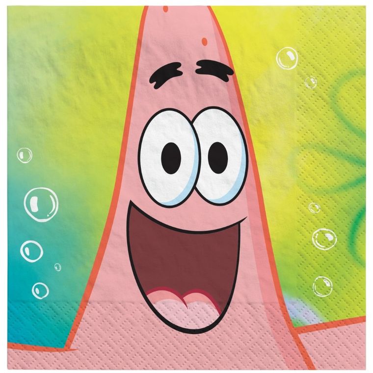 Sponge Bob, serwetki urodzinowe, 33x33 cm, 16 szt.