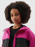 Kurtka dziewczęca z kapturem, mix, 4F