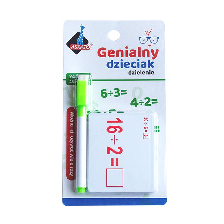 Askato, Genialny dzieciak, Fiszki arytmetyczne - dzielenie, zestaw edukacyjny