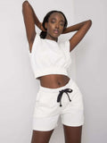 Komplet damski, Bluza, Szorty, czarny, Rue Paris