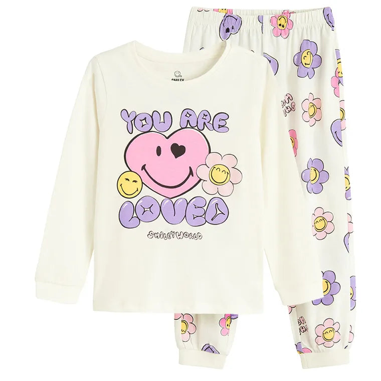 Cool Club, Piżama dziewczęca, ecru, SmileyWorld