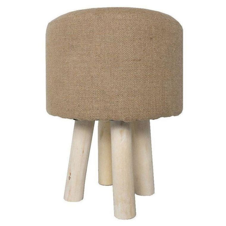 Today, taboret z jutowym siedziskiem, Kargo, 40 cm