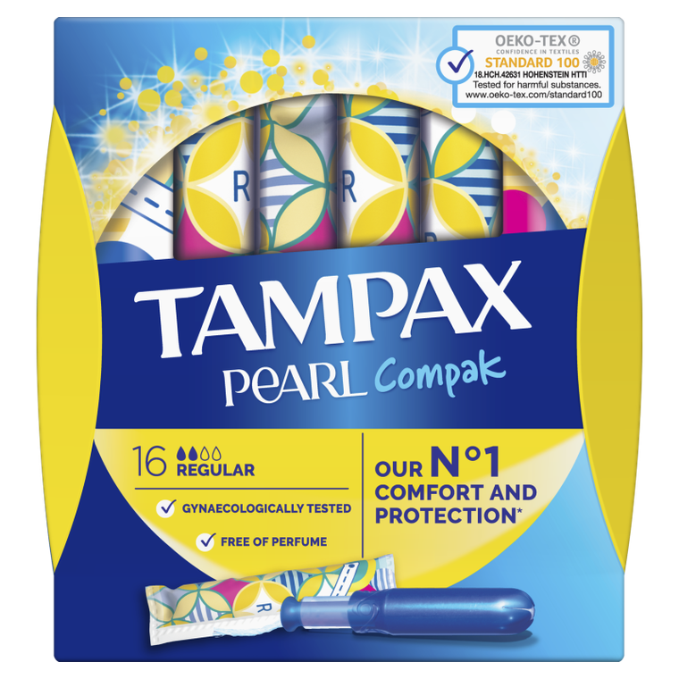 Tampax, Pearl Compak Regular, tampony z aplikatorem, 16 szt.