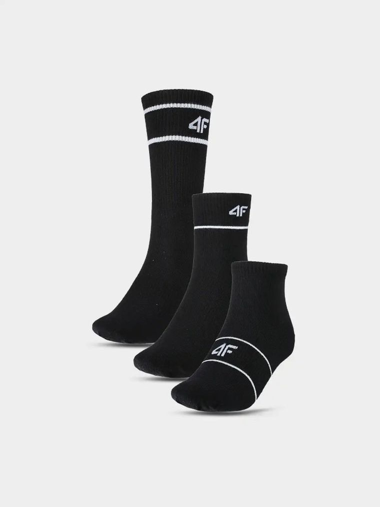 Skarpeki, unisex, czarne, zestaw, 3 szt., 4F