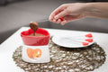 Czekoladowe fondue, porcelanowe, czerwone