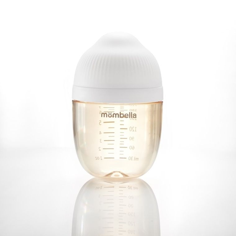 Mombella, butelka antykolkowa dla noworodka, PPSU, ivory, 210 ml