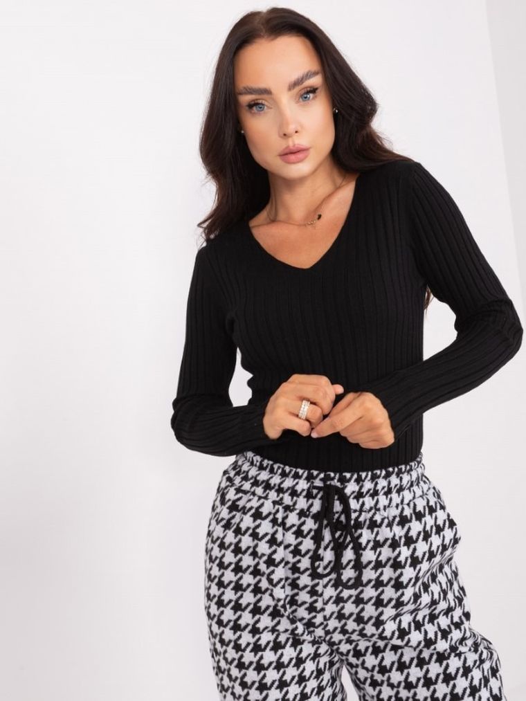 Sweter damski, czarny, P-M