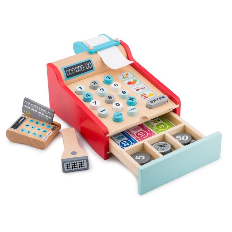 New Classic Toys, drewniana kasa sklepowa do zabawy