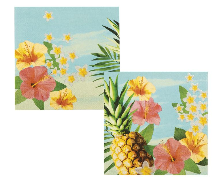 Serwetki hawajskie, kwiaty, 33x33 cm