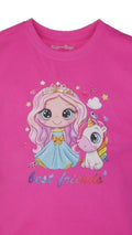 T-shirt dziewczęcy, różowy, Tup Tup