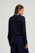 Sweter damski, granatowy, Moodo