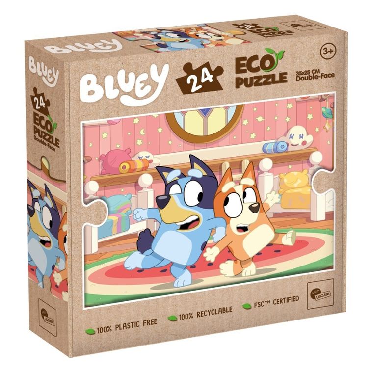 Lisciani, Bluey, Eko, puzzle dwustronne, 24 elementy