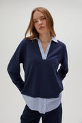 Bluza damska, granatowa, Moodo