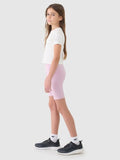 Legginsy dziewczęce, kolarki, różowe, 4F