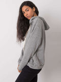 Bluza damska z kapturem, szara, Ex Moda