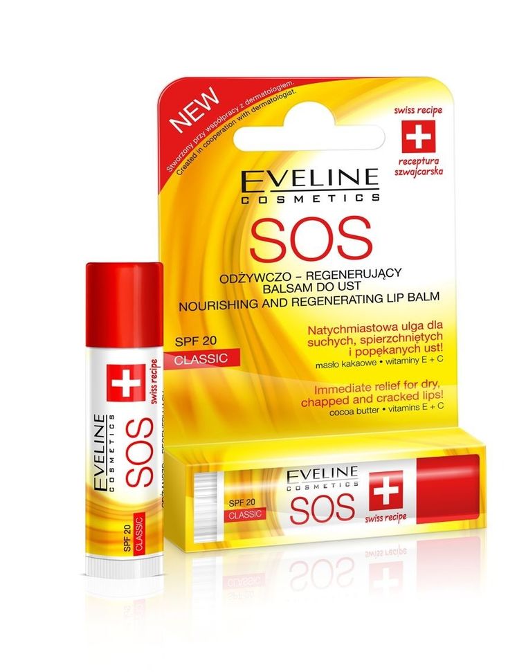 Eveline, SOS, pomadka-balsam ochronny do ust, classic
