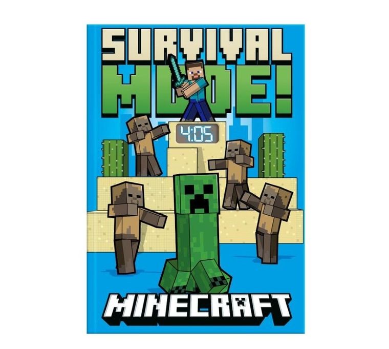 Minecraft, notatnik z zegarkiem LCD, 1 szt.