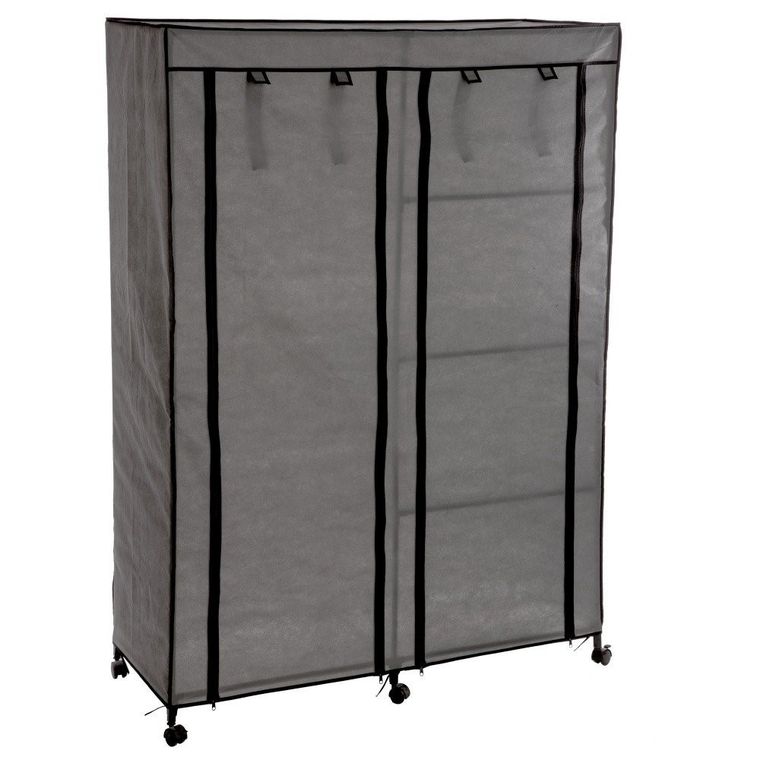 5five Simply Smart, szafa tekstylna na ubrania, 118x48x168 cm, czarna