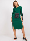 Bluza damska z kapturem, zielona, Ex Moda