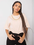 T-shirt damski, brzoskwiniowy, Rue Paris