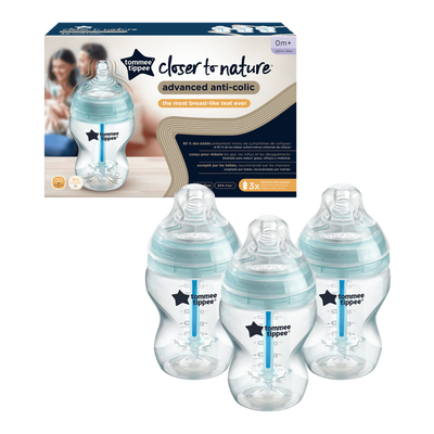 Tommee Tippee, butelka antykolkowa, 260 ml, 0m+, 3 szt.