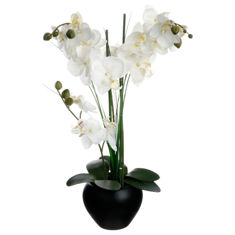 Atmosphera, orchidea sztuczna w czarnej doniczce, 50 cm