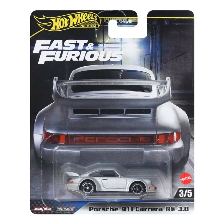 Hot Wheels, Premium, Szybcy i wściekli, Porsche 911 Carrera RS 3.8, pojazd, skala 1: 64, JBM03