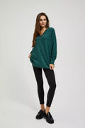 Sweter damski, zielony, Moodo