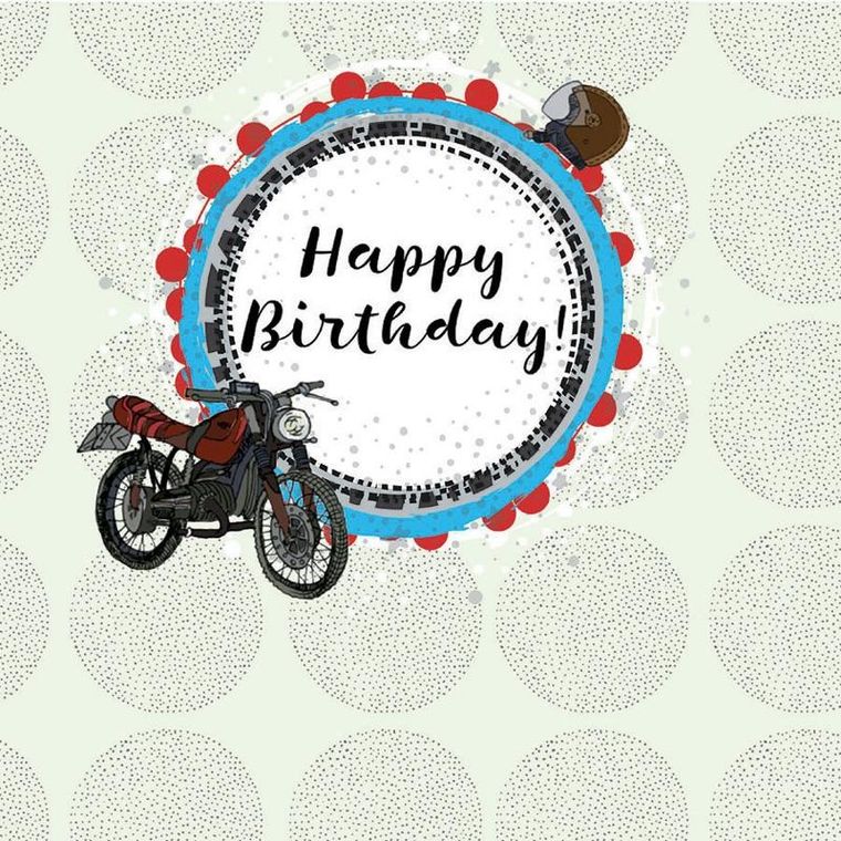 Clear Creations, karnet kwadrat, urodziny, motor