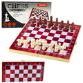 Lean Toys, szachy tryktrak warcaby, drewniana gra logiczna 3w1, 24x24 cm