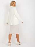 Sweter damski, oversize, ecru, Rue Paris