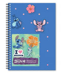 Beniamin, Lilo i Stitch, notes na spirali z przypinkami, A5, 80 kartek, kratka, niebieski, 1 szt.