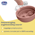 Chicco, kubek treningowy, niekapek z twardym ustnikiem, brzoskwiniowy, 6m+, 200 ml