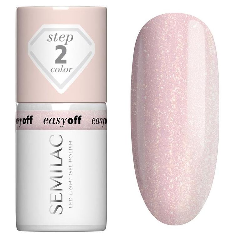 Semilac, Easy Off, lakier hybrydowy led, light glazed milk, 7 ml