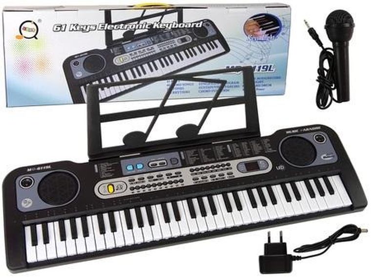 Lean Toys, keyboard z mikrofonem, czarny