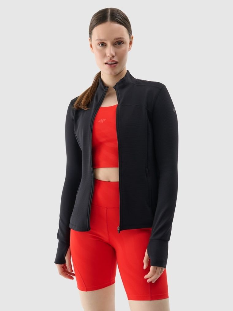 Bluza damska, rozpinana, czarna, 4F