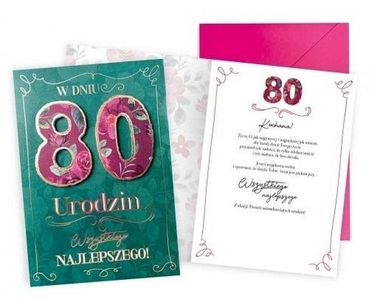 Kukartka, karnet, Urodziny 80