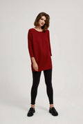 Sweter damski, czerwony, Moodo