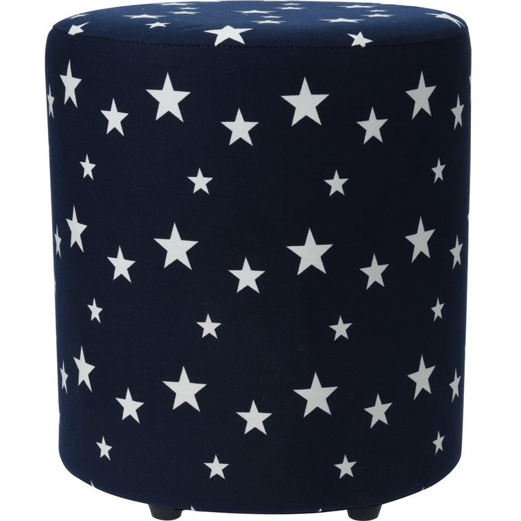 Home Styling Collection, pufa stars, 30 cm, granatowa z giwazdkami