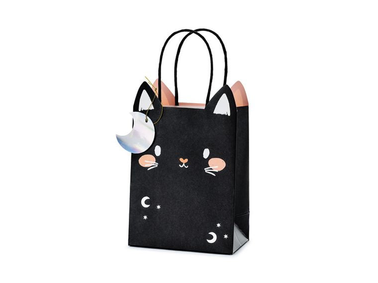 PartyDeco, torebka na prezenty Kot, mix, 8x14x18 cm, 1 szt.
