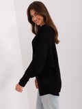 Sweter damski, oversize, czarny, P-M