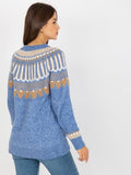 Sweter damski, niebieski, Rue Paris