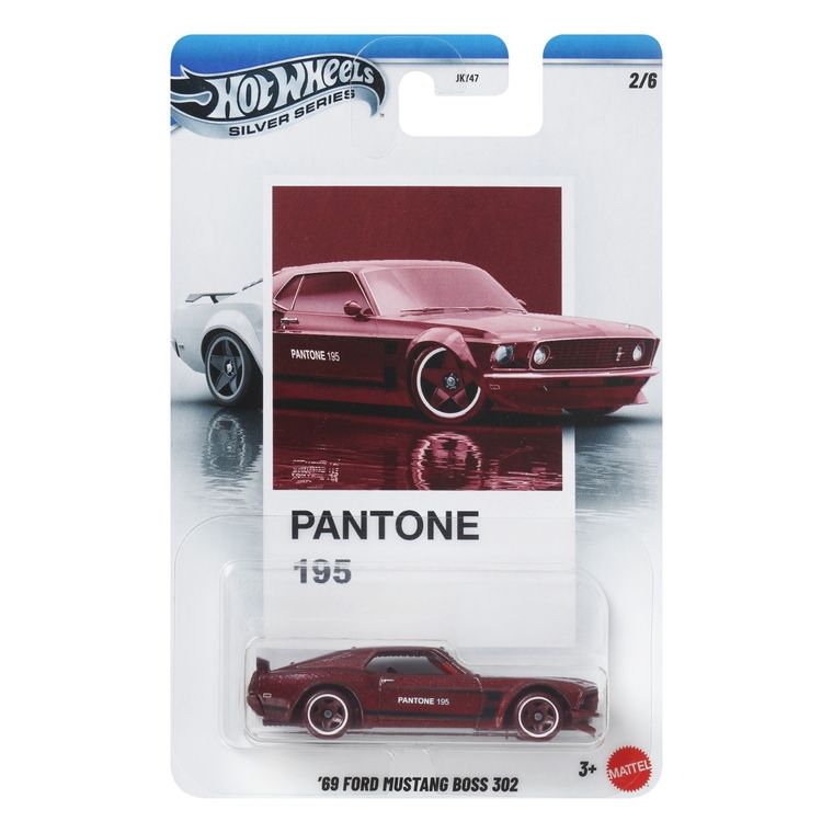 Hot Wheels, Silver Series Pantone, '69 Ford Mustang Boss 302, samochodzik, skala 1: 64, JKY48