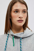 Bluza damska z kapturem, rozpinana, mix, Moodo