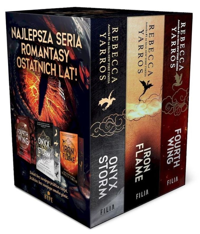 Pakiet:  Fourth Wing. Czwarte Skrzydło. Edycja specjalna + Iron Flame. Żelazny płomień + Onyx Storm. Onyksowa burza
