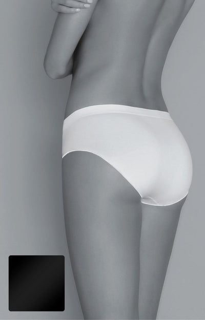 Majtki figi damskie, czarne, Seamless Cotton Classic Panties, Gatta