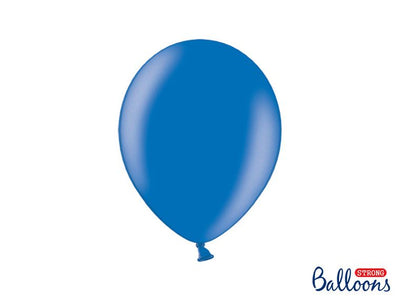 PartyDeco, balony lateksowe strong, metaliczne, niebieskie, 23 cm, 10 szt.