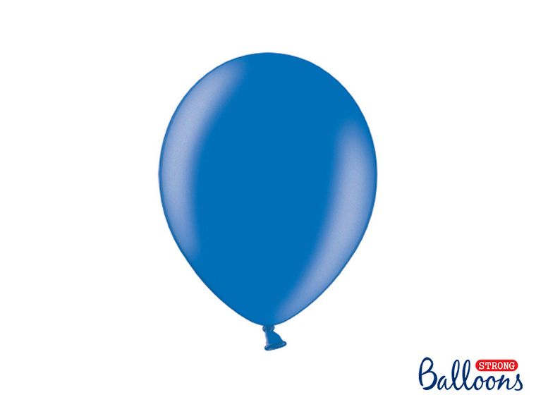 PartyDeco, balony lateksowe strong, metaliczne, niebieskie, 23 cm, 10 szt.