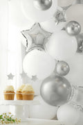 PartyDeco, balony Glossy, 12 cm, srebrny, 50 szt.